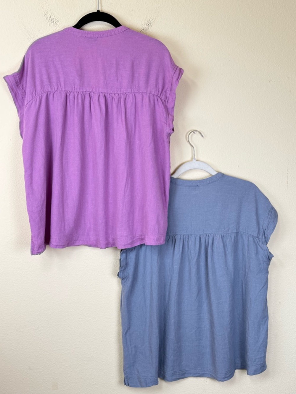 Splendid tops large blue and lavender linen blend - Picture 2 of 14